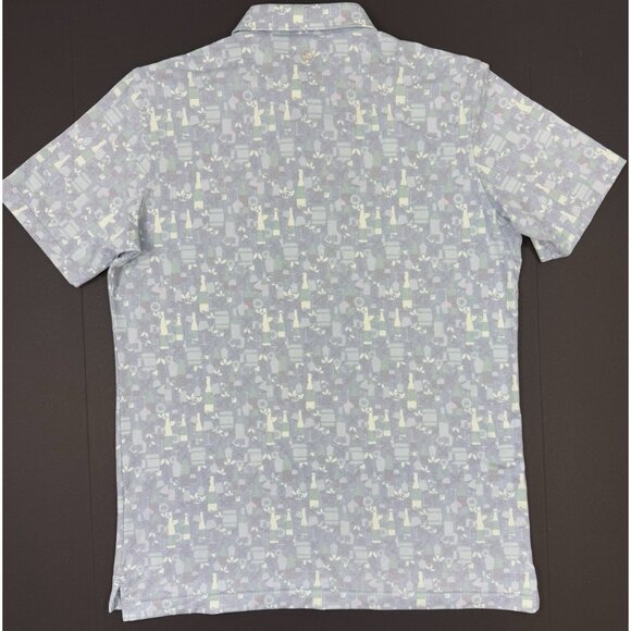 Peter Millar Mens Polo Shirt Cascata Golf Club Sz Large Crown Crafted Wine Print - Picture 3 of 12